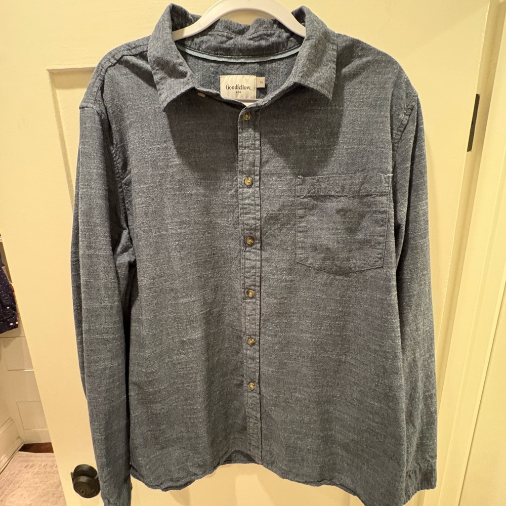 Goodfellow & Co Men's Casual Denim Blue Shirt